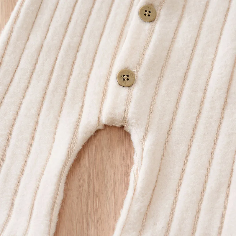 Winter Baby Toddler Onesie+Hats Button Bear Warmth Lovely 0-18 Months Newborn Knitted Romper Round Neck Soft Minimalist Casual image 6