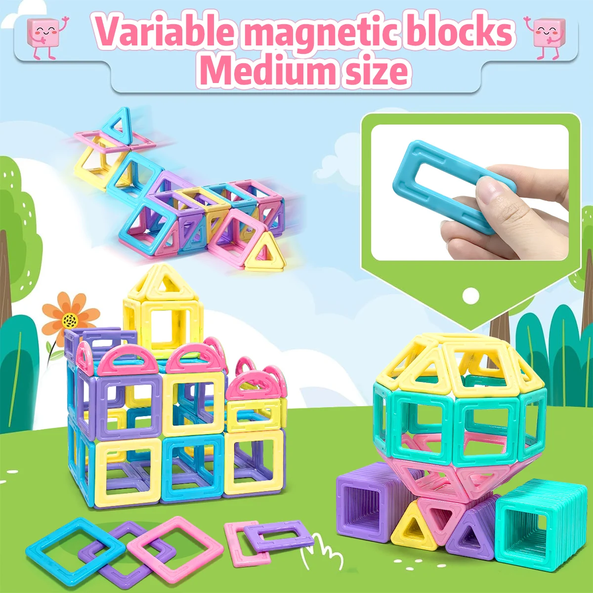Macaron 3D Magnetische Blokken Set Speelgoed Voor Kinderen Jongens Meisjes Educatief Zintuiglijk Gebouw Magneticfor Speelgoed Geschenken 32/56/84PCS ﻿