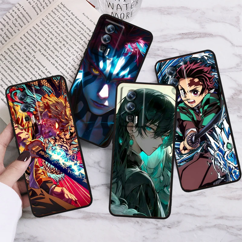 

Demon Slayer Cool Cute For Xiaomi Redmi 9A 9C 9AT 10C 9 9T 10 12C 13C A3 12 K60 A1 K50 K40 5G Black Soft Phone Case