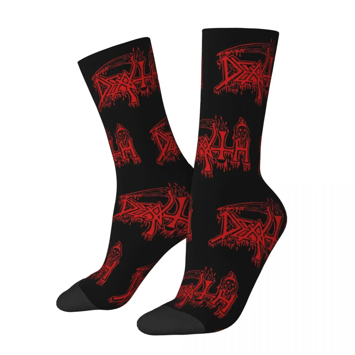 Death Band Rock Band Metal Music Merch Crew Socks Sweat Absorbing Sport Middle Tube Socks Warm for Women Men Best Gifts