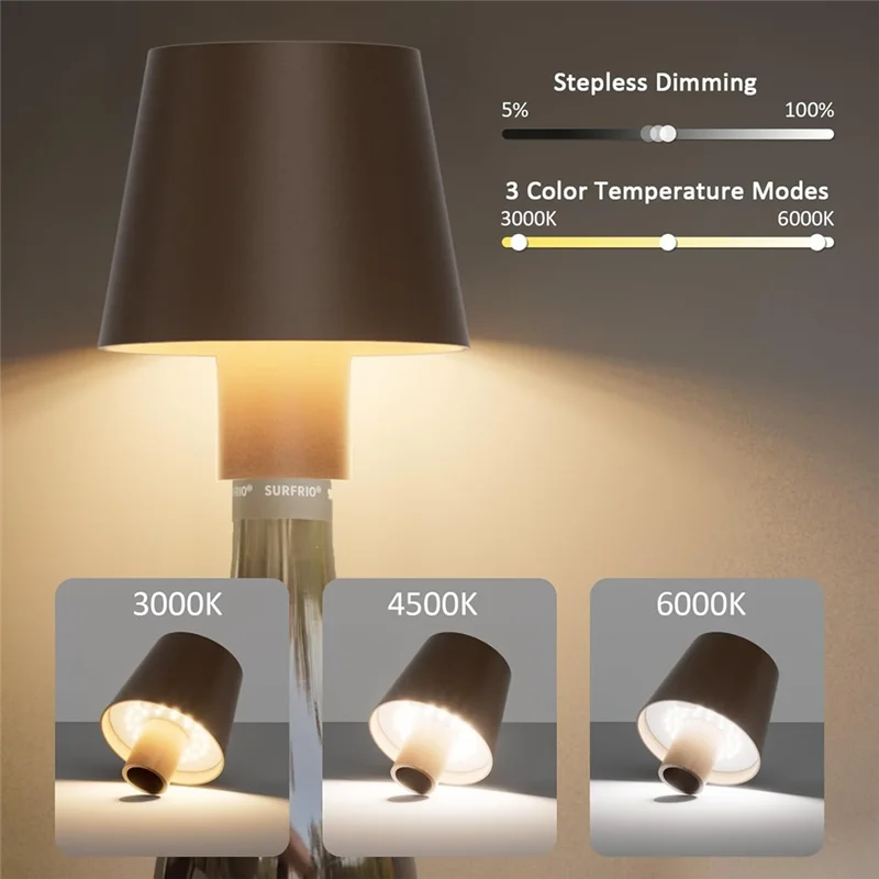 Luce per bottiglia a LED AA86 Luce per bottiglia di vino a LED dimmerabile a 3 colori Luce per bottiglia personalizzata con controllo touch per feste in bar