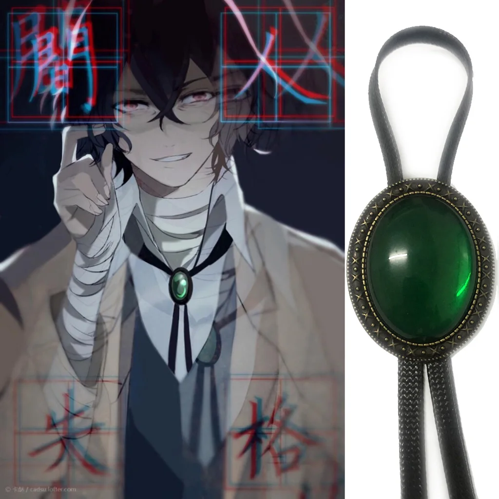 Dazai Osamu cosplay pajarita ajustable bolo corbata moda bolo corbata animación anime corbata