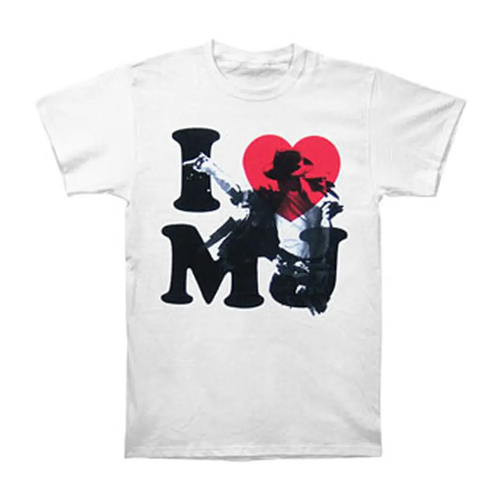 Men's Michael Jackson I Heart MJ T-shirt Large White