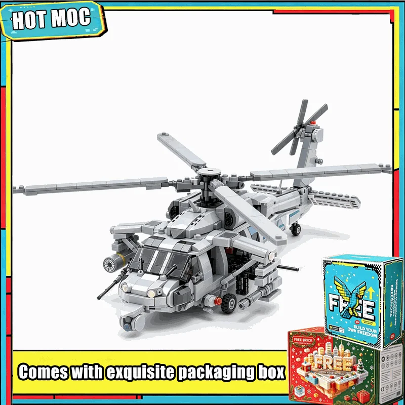 1536 Parts MOC Modern Multi Mission Helicopter Model Custom Building Blocks Set DIY Assembly Display Collection Toy Gifts Idea