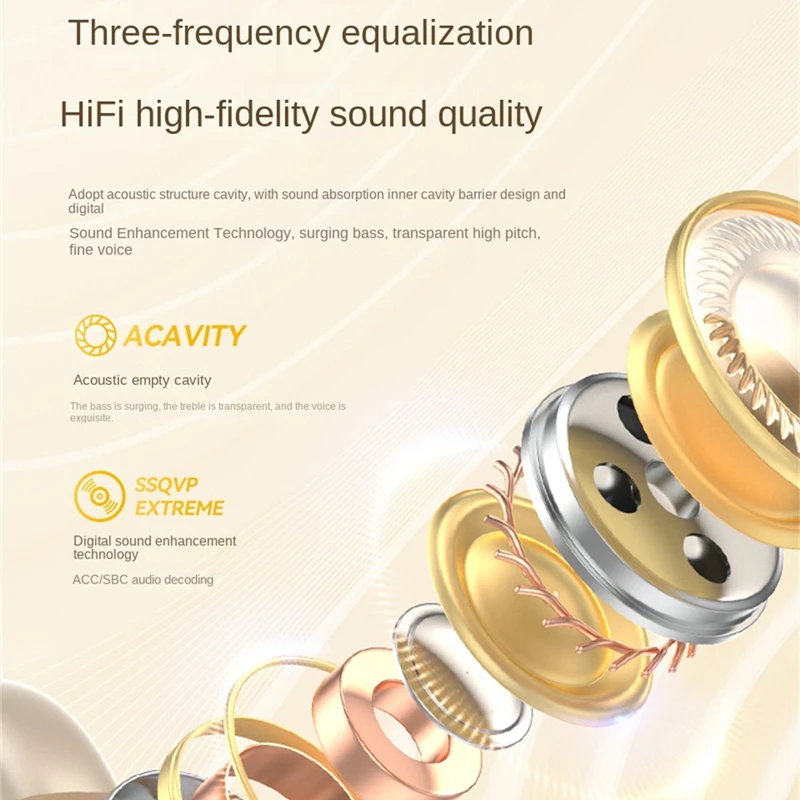 2023 블루투스 헤드폰, TWS 무선 이어폰, 소음 감소, 방수, 저지연, 9D HIFI 스테레오, 긴 내구성, iOS용, 신제품