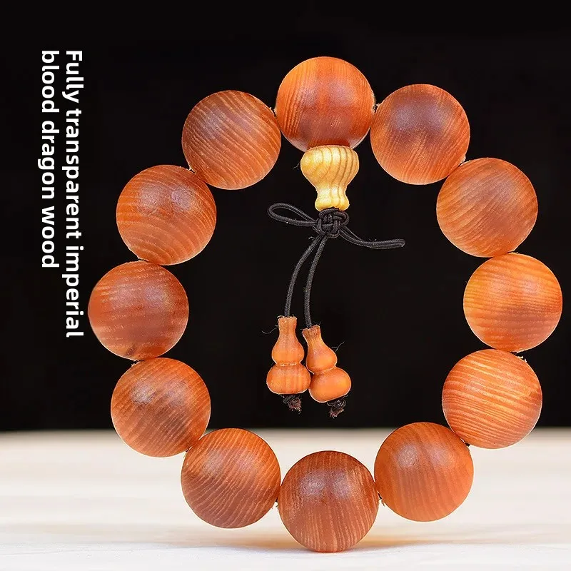 Emperor Blood Dragon Wood Bracelet 20 Full Light Northeast Aquilarius Pine HandString Men and Women Jewelry WenPlay Buddha Beads