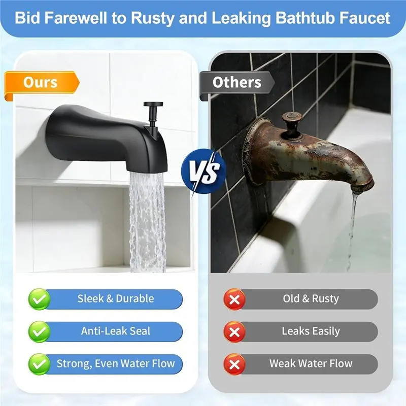 ABMH-Universal Tub Spout With Diverter, For 1/2