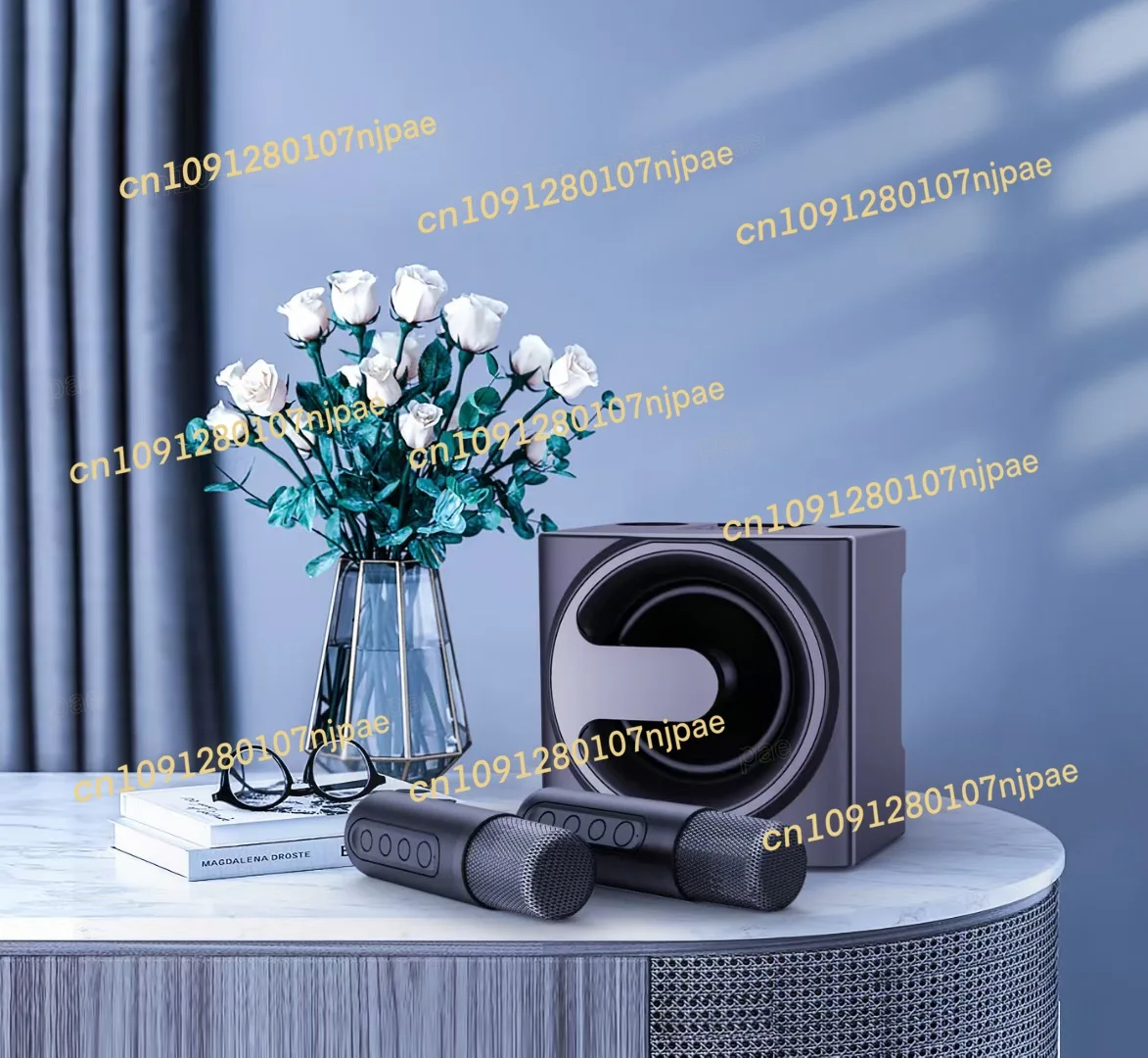 

New Handheld KTV Portable Speaker, Wireless Bluetooth Microphone Charging, Karaoke Home Karaoke Set, Dual Microphone Version