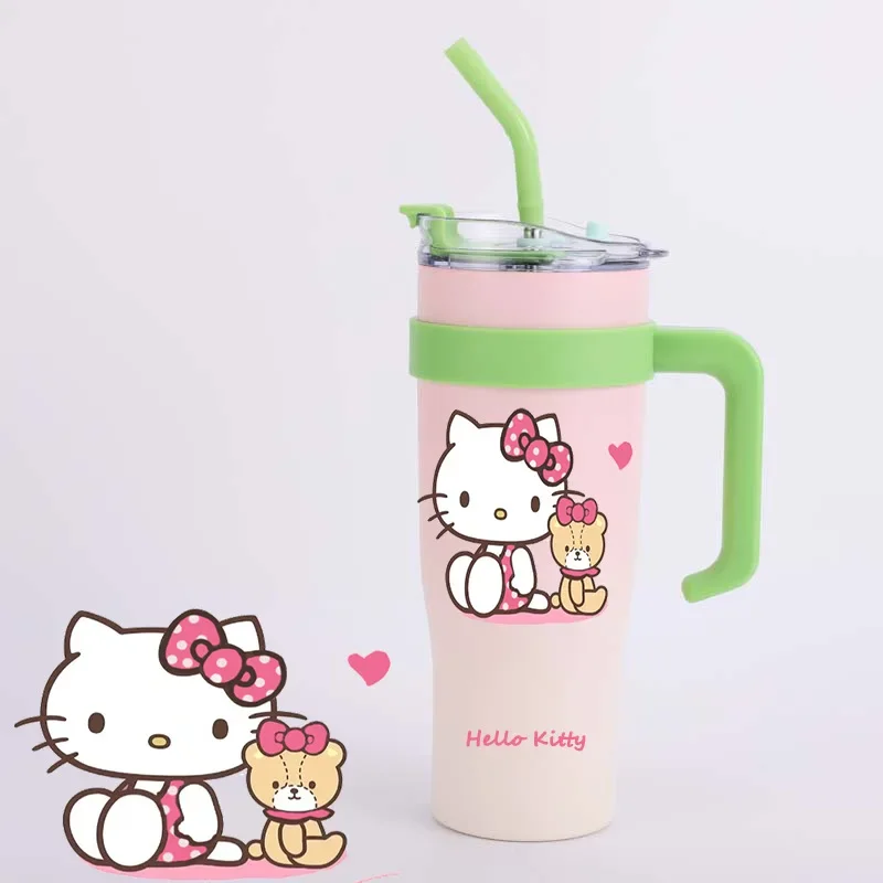 

1250Ml Sanrio Water Bottle Big Mac Cartoon 304 Thermos Cup with Straw Water Cup Large Capacity Birthday Gift for Girls women boy