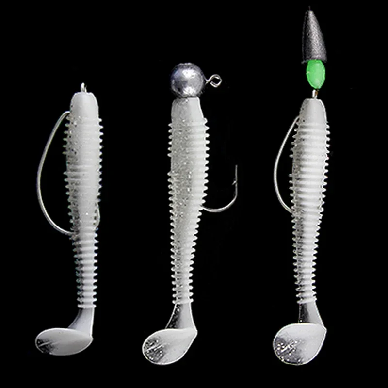 10pcs/Lot Worm Silicone Soft Bait 5cm 7cm Artificial Carp T Tail Swimbait Fishing Lure Tackle Craws Jig Wobblers Pesca