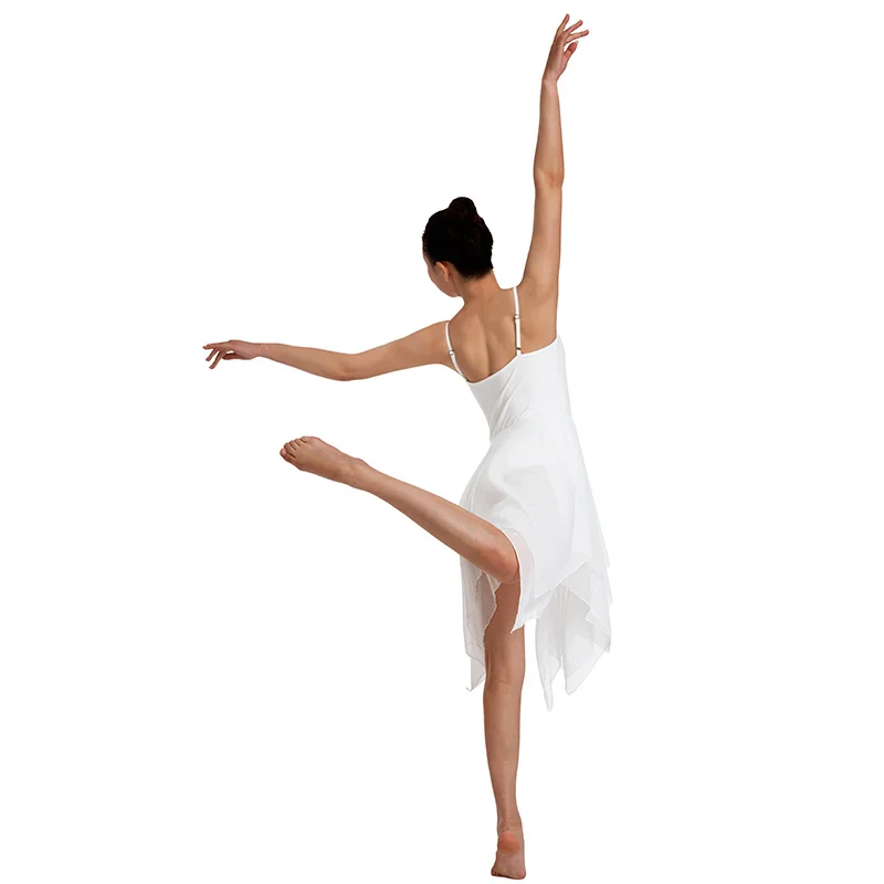 المرأة غنائية الحديثة السباغيتي فستان بحزام الباليه ملابس رقص الجمباز للكبار تنانير الرقص الغنائية مع بطانة أمامية ناعمة Dancewear