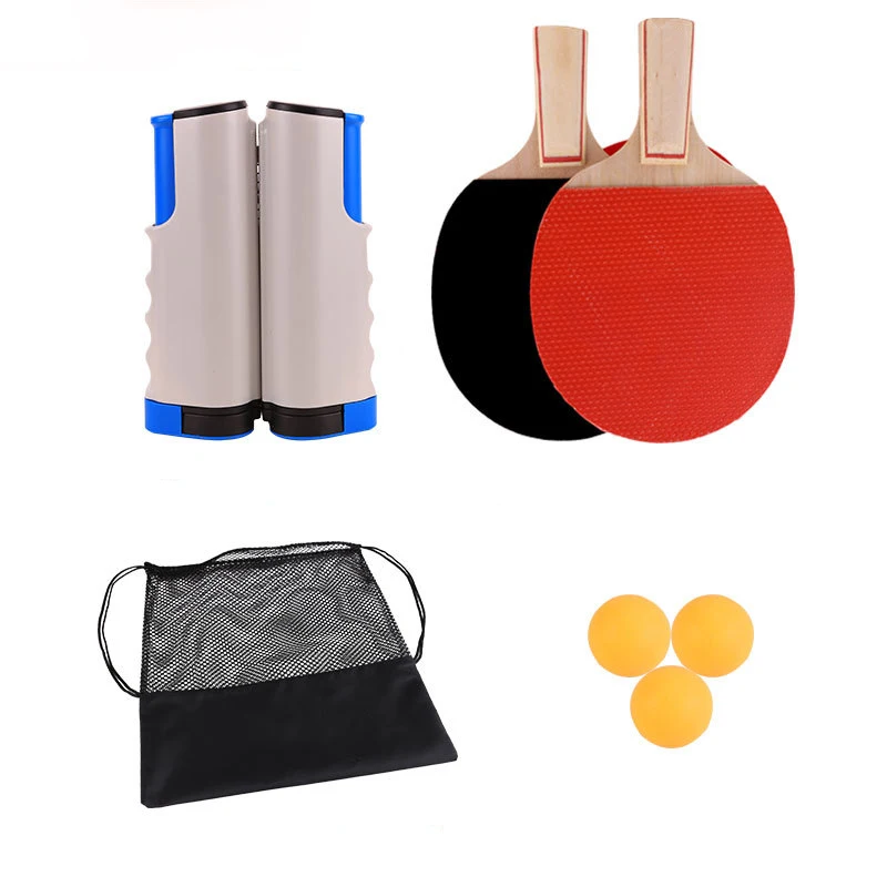 

Factory Price Indoor Outdoor Table Tennis Racket Table Tennis Paddle Pingpong Ball Bat Tennis Racket Set With Handbag