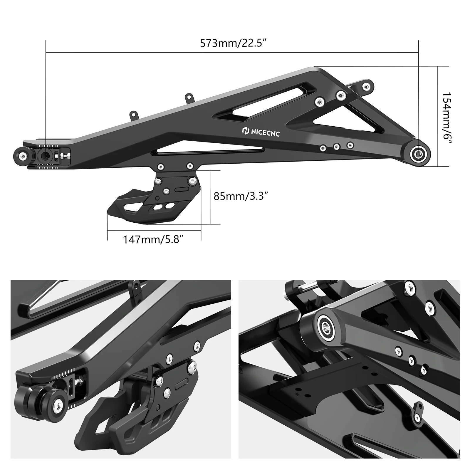 For Surron Light Bee X Rear Swingarm Assembly Rear Suspension For Surron Light Bee S Sur-Ron Firefly 100mm Extended Swing arm
