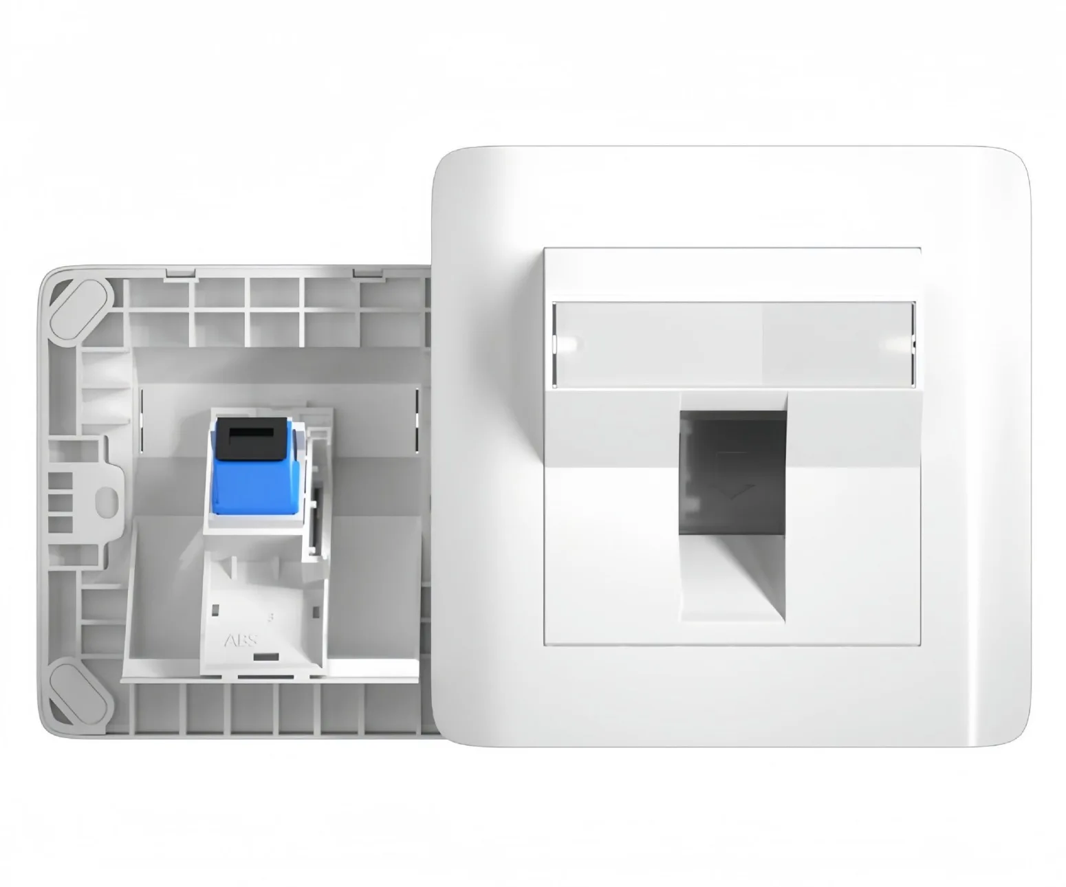 Fiber Network Wall Plate, SC/LC Angled Port Single/Dual Port Network Faceplate, FTTH Home Optical Cable Outlet Box