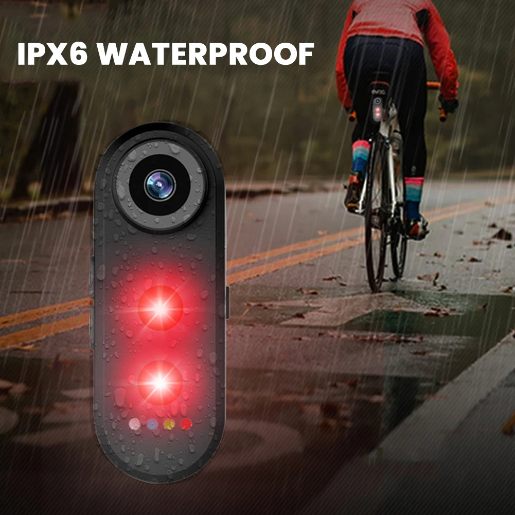 

Outdoor Bicycle Camera Tail Light with 150° Wide Angle Camera Brake Sensor Warning Lamp Bicycle Intelligent Radar Taillight