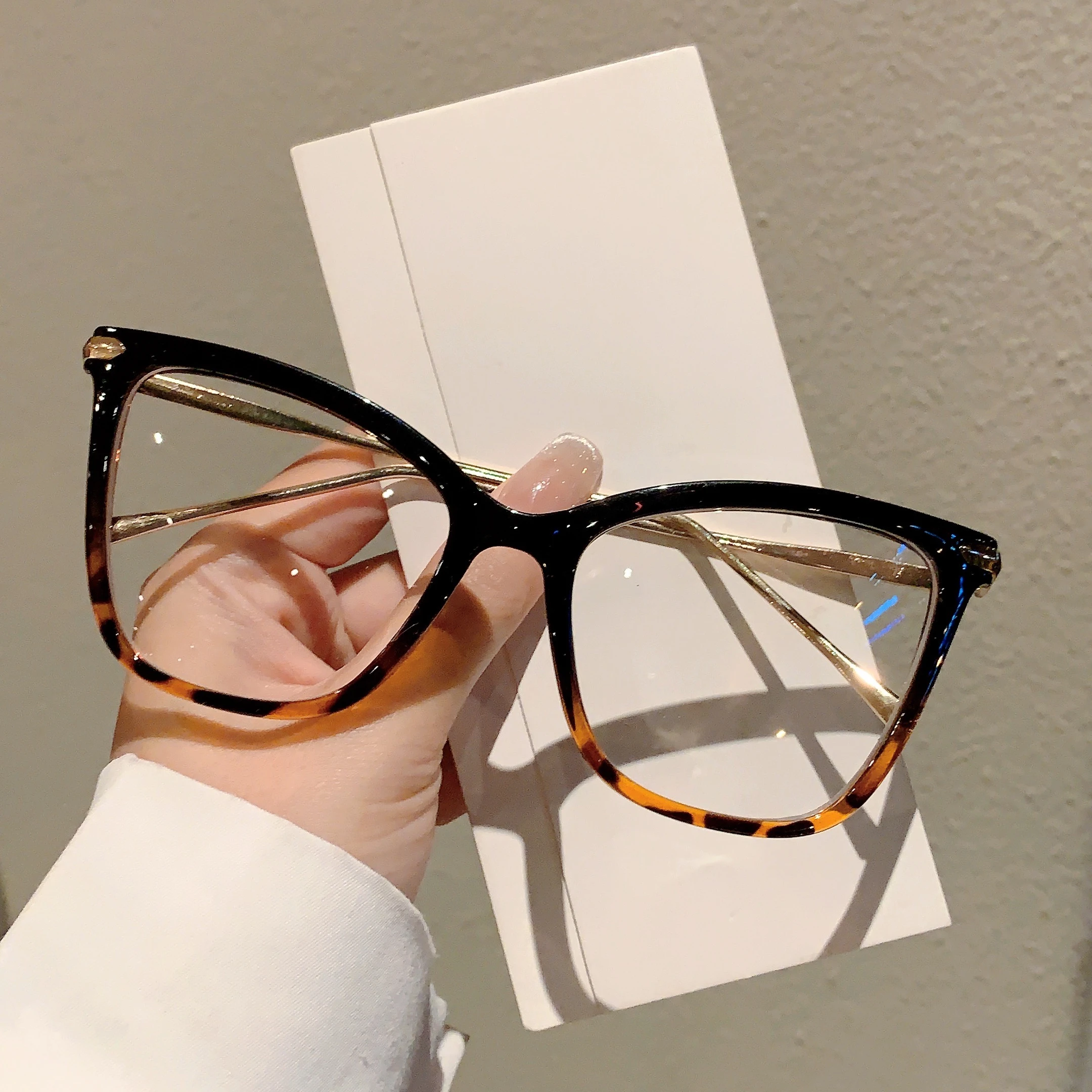 GM LUMIAS Damen-Cat-Eye-Brille, trendige, übergroße, blaues Licht blockierende optische Rahmen, stilvolle Markenbrille ohne Sehstärke