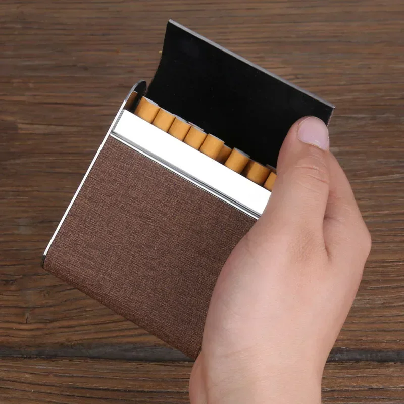 

Leather 20pcs Cigarette Container Case Bank Card Cigarette Box Tobacco Holder Mini Storage Box Father Male Friend Lover Gift Men