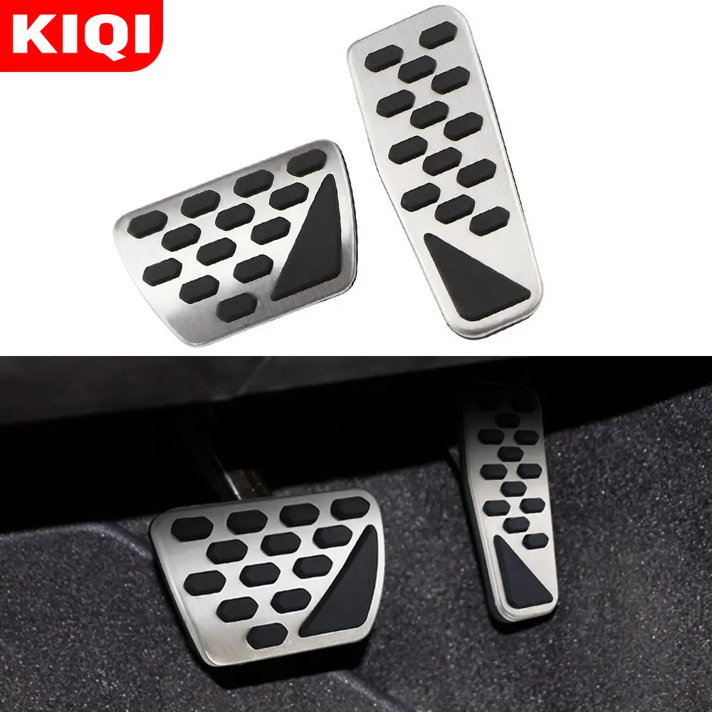 

KIQI Stainless Steel Car Accelerator Pedal Brake Pedals AT Pedal Pads Cover for Jeep Wrangler JL 2018-2020 JK 2007-2016 2017