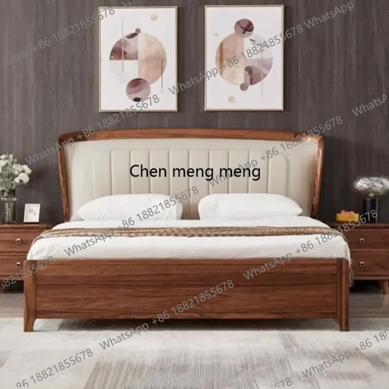 Service Nordic Queen Bed Double Platform Sleeping Footboard Modern Bedroom Frame Bed Solid Japanese Beliche Trendy Furniture