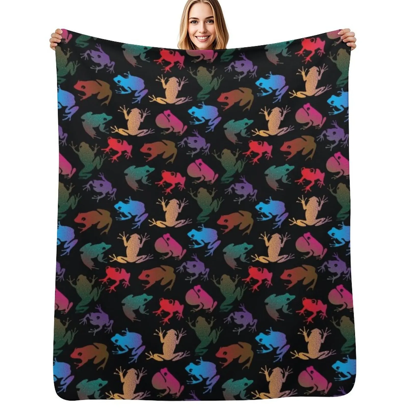 

frogs Throw Blanket Soft Sherpa Fleece Warm Blanket for Winter