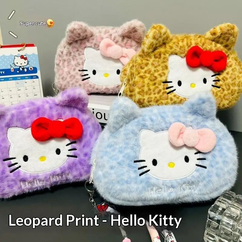 

Милый мультяшный красочный плюшевый пенал Hello Kitty, большой вместительный пенал для канцелярских принадлежностей, многофункциональная сумка для хранения