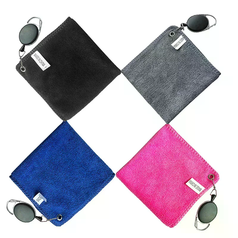 Golf Towel Wet And Dry Golf Cleaning Cloth Perfect For Golfers Absorbent Cleaning Cloths With Retractable Hook Easy To Carry - view 2