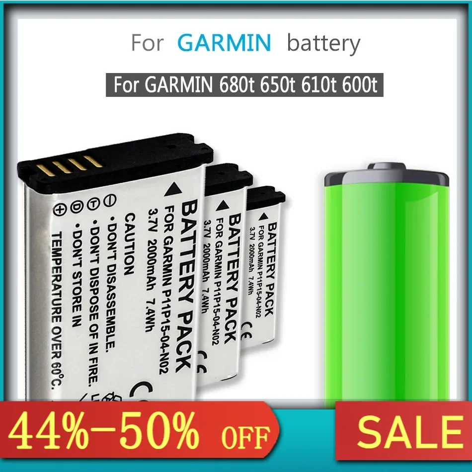 010-11654-03 2000mAh Battery For GARMIN Atemos Monterra 680t 650t 610t 600t for Alpha Handheld GPS VIRB Action Camera