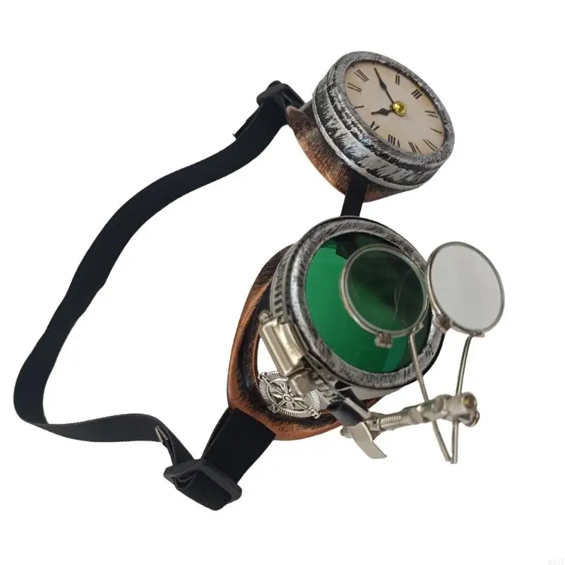 dxae 할로윈 코스프레 안경 스팀 펑크 고글 고딕 스팀 펑크 안경 시계