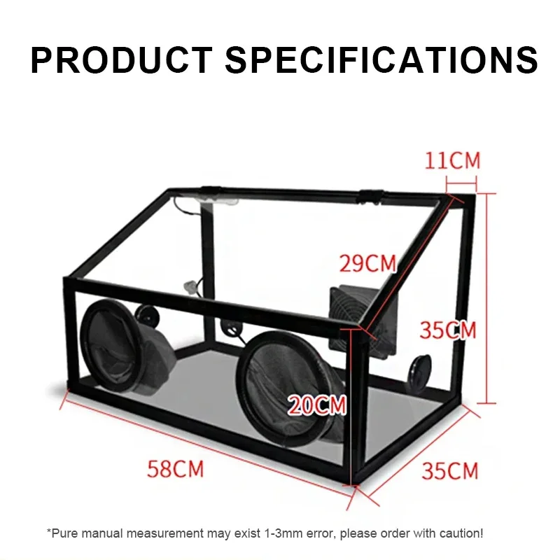 Staubdichte Polierbox, transparente staubdichte Box zum Schleifen und Polieren, LED-Schleifstaub-Sammelbox