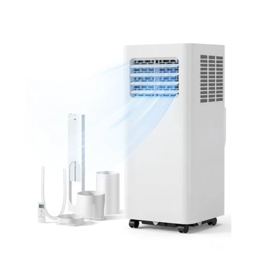 

Портативный кондиционер 3-в-1 мощностью 8000 BTU, охлаждает площадь 350 кв. футов, бесшумный, с вентилятором, осушителем, LED-дисплеем, пультом ДУ, 24-часовым таймером и комплектом для установки на окно
