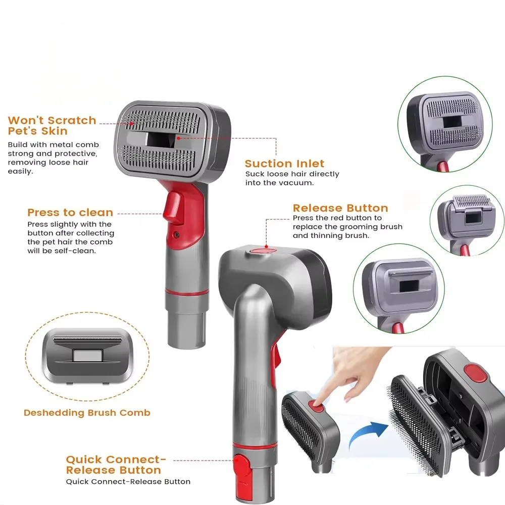 فرشاة الحيوانات الأليفة مكنسة كهربائية أجزاء الملحقات مكنسة كهربائية رئيس فرشاة مجموعة جديدة دايسون V7 V8 V10 V11 V12 V15