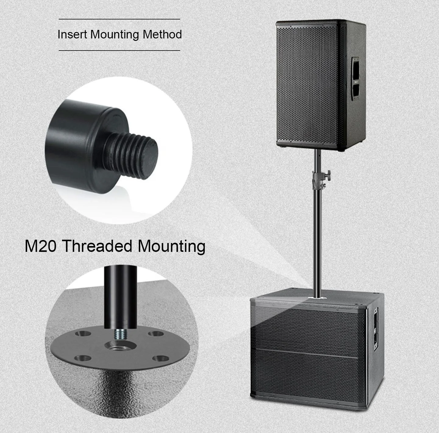 Yinyu SSA020 Height Adjustable Speaker Pole 0.8-1.4m for Subwoofer & Stage
