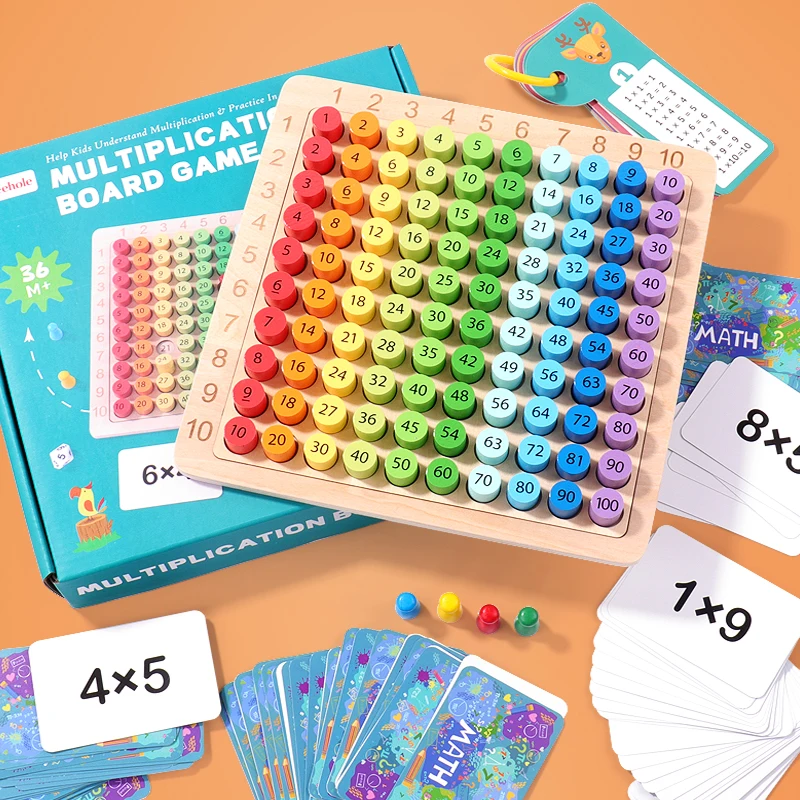 

Multiplication Board Game Toy Multiple cards for practicing multiplication Kids learn multiplication tables with super fun mnemo