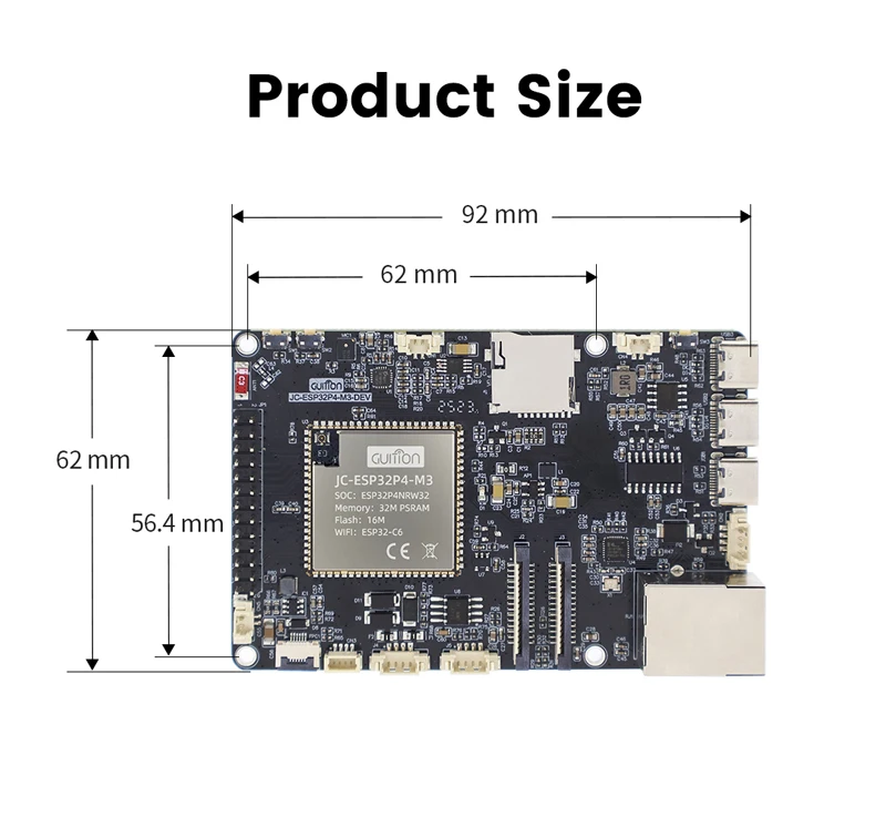 ESP32-P4 Modul mit Unterstützung für WiFi6 BT5 / BLE RJ45 Basierend auf ESP32-P4 ESP32-C6 Entwicklungsboard 32M PSRAM 16MB Flash für Arduino IDE – Detail 11