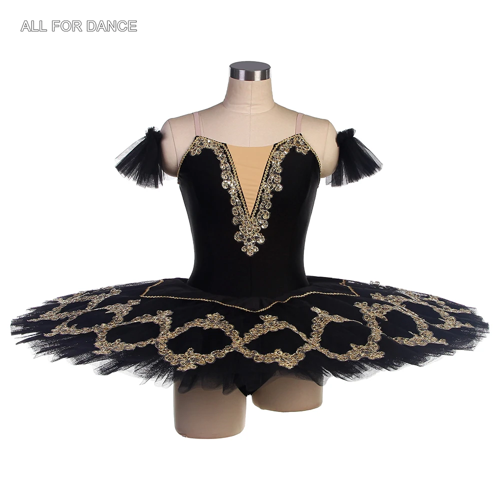 BLL549-Tutu pansement de ballet pré-professionnel pour filles et femmes, corsage en velours extensible noir, performance sur scène