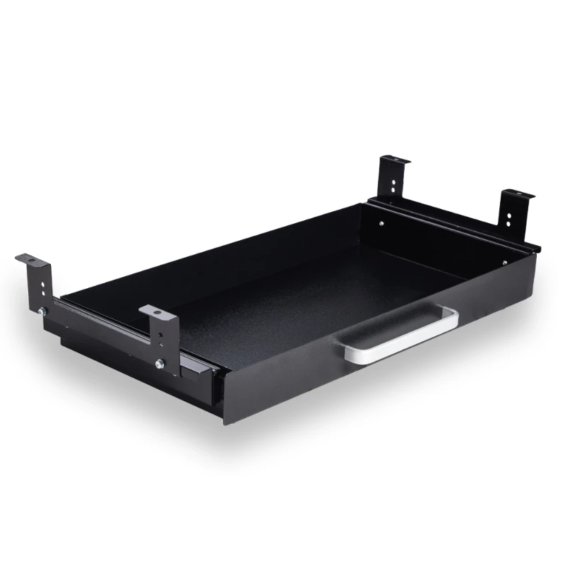 

Simplified Iron Under Desk Drawer with Slides Storage Rack Space Saving Organizer for Office Desk Extension Work Table