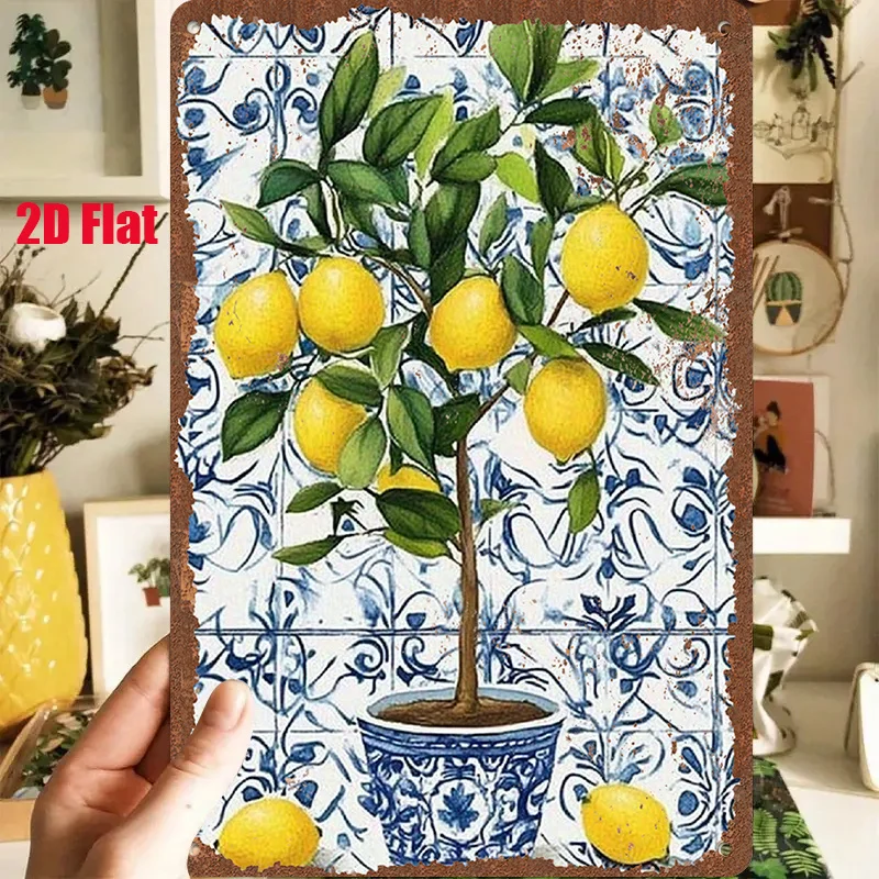 2D Flat, 1pc 2D [Flat] Metal Sign Vintage Tin Painting 