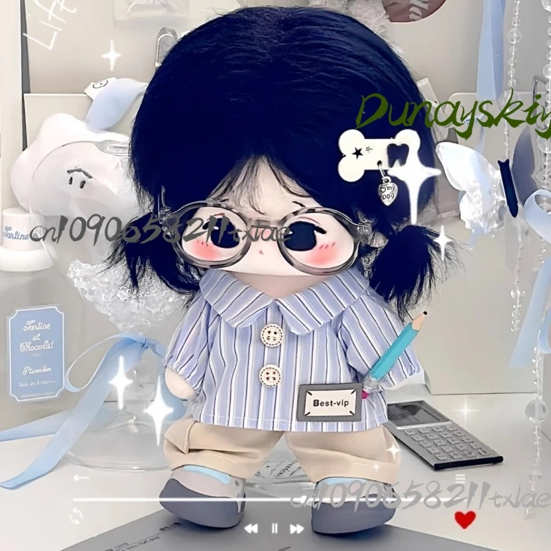 20 سنتيمتر ملابس الطفل Kawaii بنين بنات تأثيري ازياء قميص أزرق رائع الكاكي السراويل لطيف اليومية هالوين