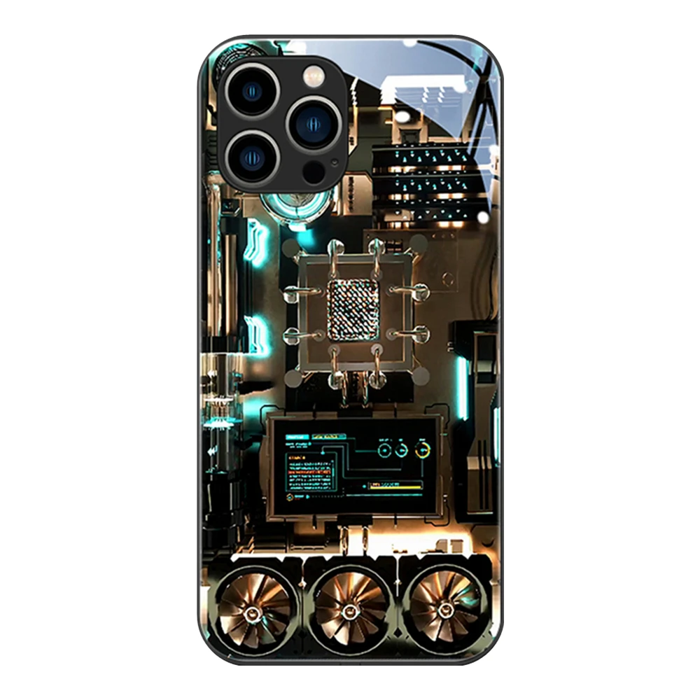 Mechanische Chip-Schaltkreis-Soundsteuerungs-LED-Blitzhüllen Leuchtende Glasabdeckung für Samsung S26 S25 S24 S23 S22 S21 S20 FE Plus Ultra – Detail 18