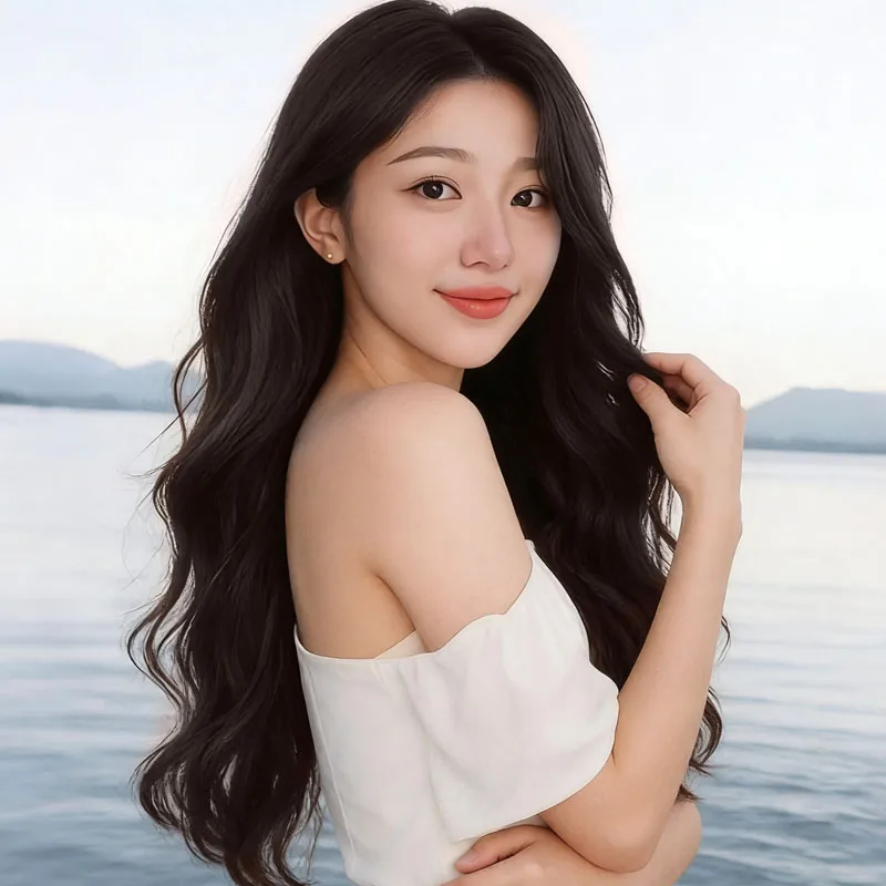 

Women's 26 inch curly brown synthetic wig, soft and smooth, suitable for all women at daily parties