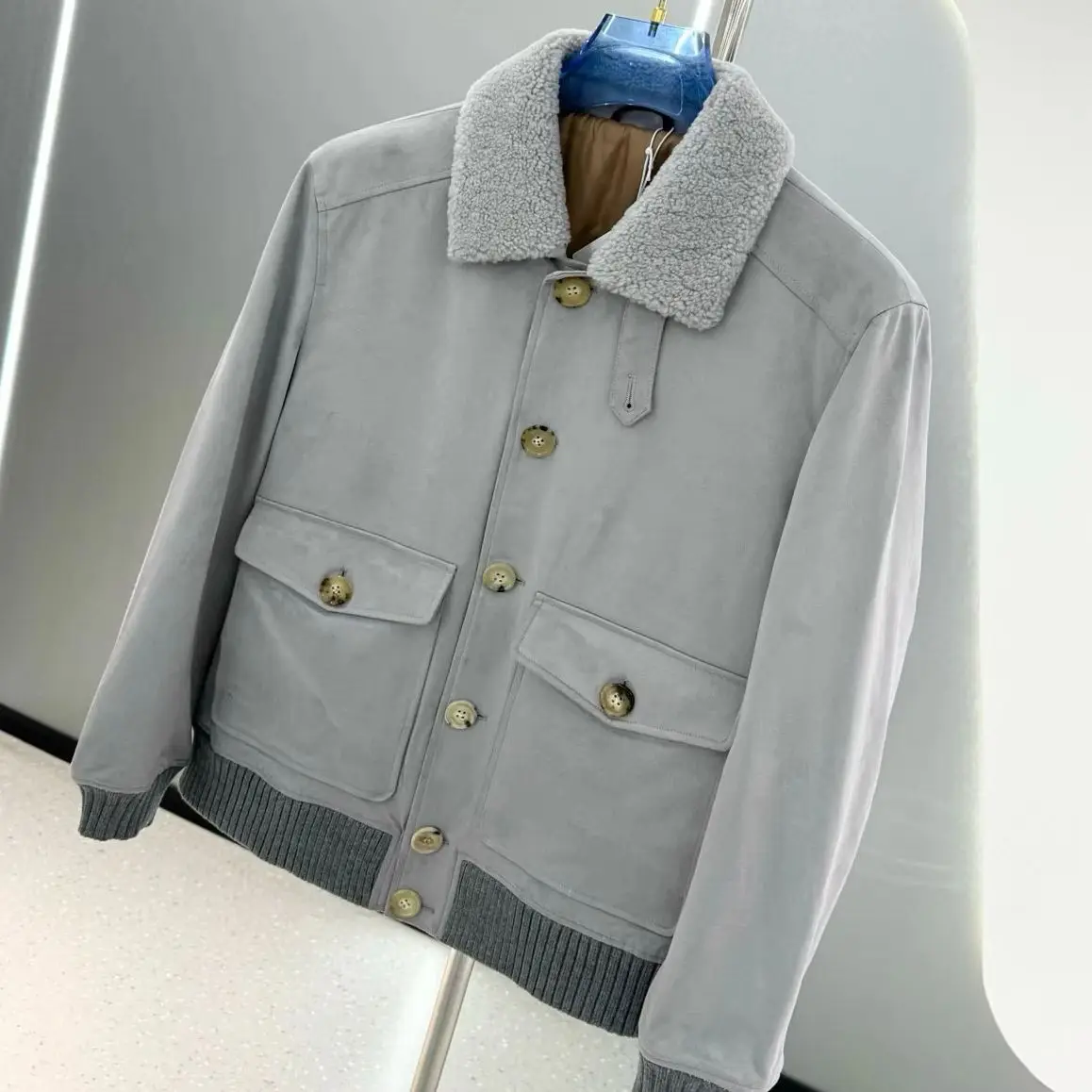 

Italian BC lapel solid color mulberry silk wool blended casual jacket