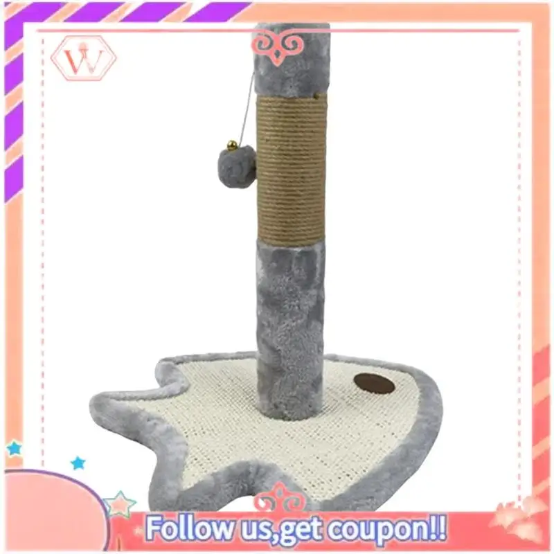 

AT84-Скребок для кошек, милая основа с рисунком рыбы, натуральный сизалевый когтеточка для кошек с шариком, сверхмощные кровати для домашних животных с защитой от наклона