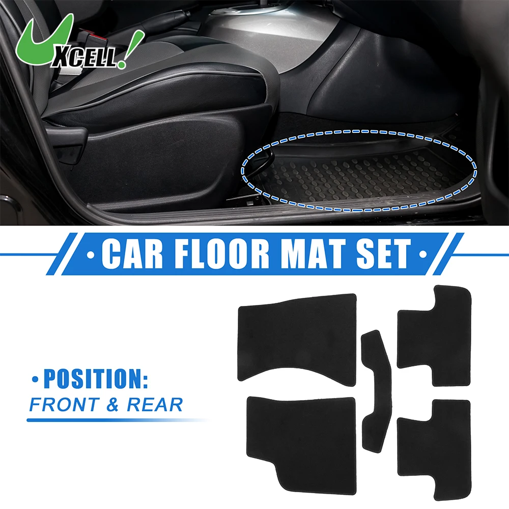 UXCELL 1 Set Car Floor Mats for Audi A6 2007-2018 Front Rear Non-slip Velour Black