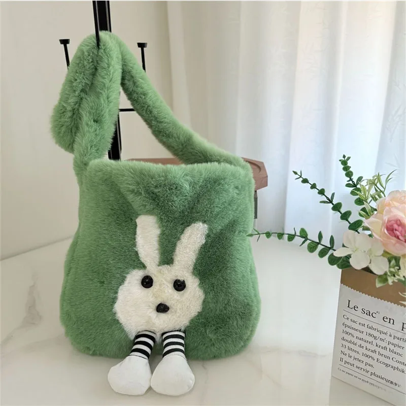 Damen-Umhängetasche aus Kunstfell, weicher Plüsch, Damen-Tragetasche, flauschige Umhängetasche, Designer-Damen, Reisen, Einkaufen