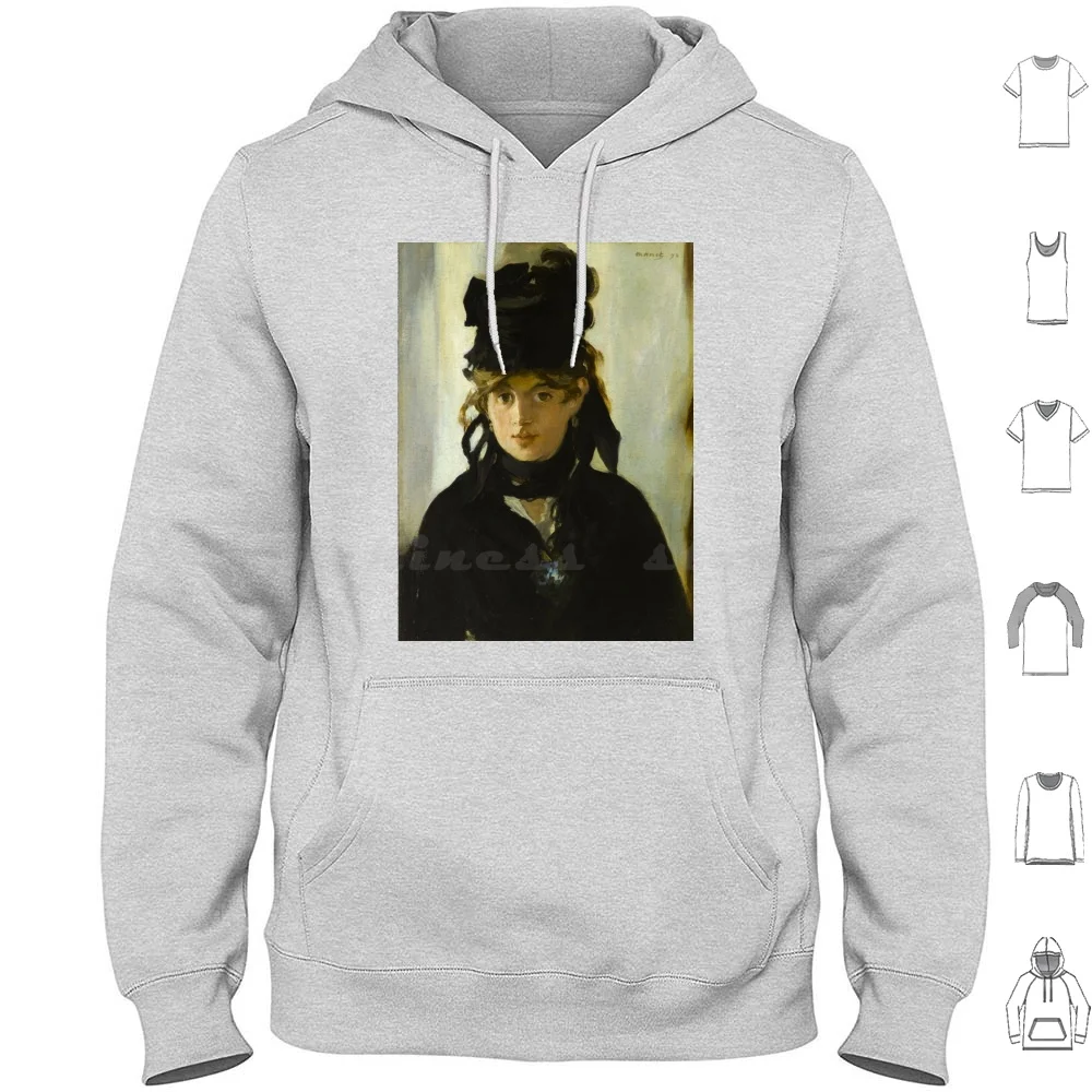 Édouard Manet Hd-Berthe Morisot 1872 Sudadera con capucha de algodón de manga larga Berthe Morisot con un ramo de violetas Édouard Manet