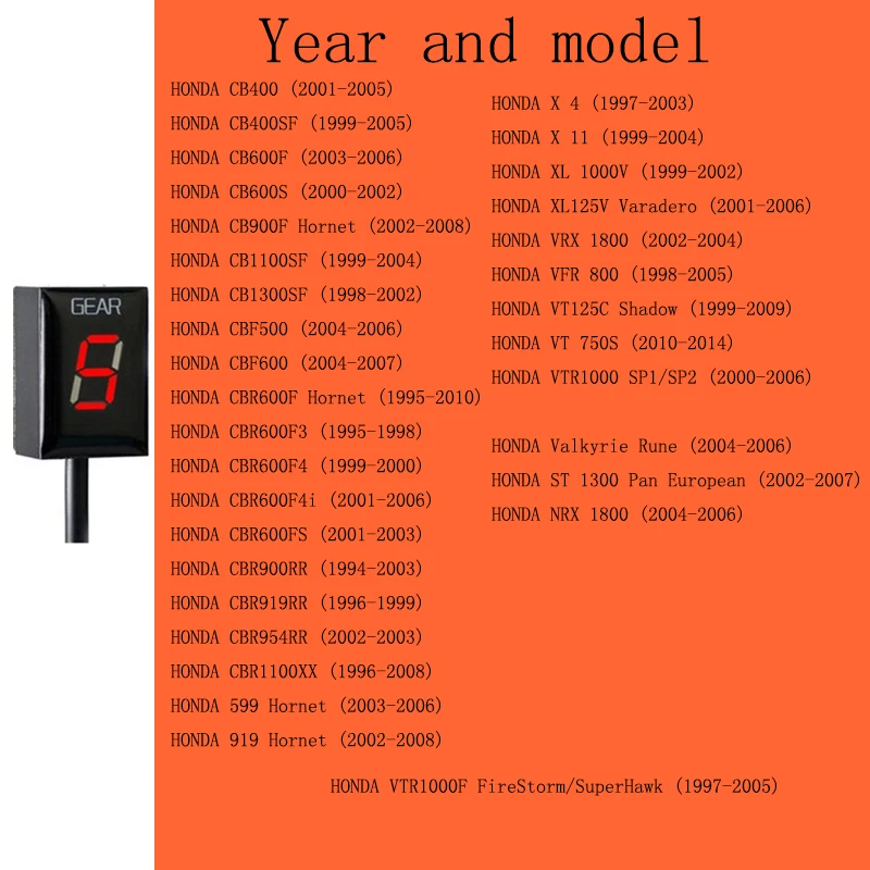 Для индикатора шестерни Honda CB400 CB600F CB1100SF CBF600 CBR600F Hornet F4i CBR1100XX VFR 800 VTX 1300 GL 1800