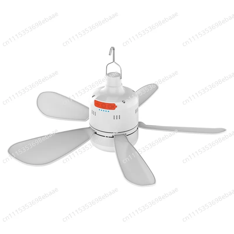 Mini Portable Hanging Fan with Light, USB Rechargeable Silent Ceiling Fan, Long Battery Life for Bed Dorm Camping Tent