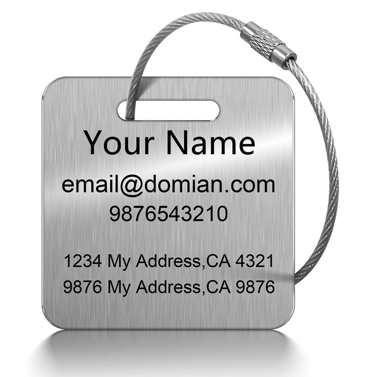 Custom Text Luggage Tag Engraving Customized Labels Anti-lost Stainless Steel Travel Accessories Personalized Text Suitcase Tag