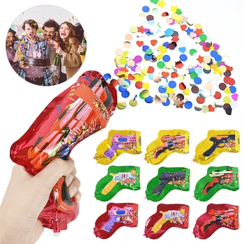 휴대용 색종이 불꽃 놀이 총, 멀티 컬러 풍선, 다채로운 색종이 불꽃 놀이 총, 파티 생일 웨딩 소품 장식, 5 개, 10 개
