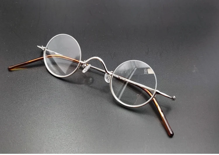 Vintage anti blau licht lesebrille Vintage kleine runde brillen mit durchmesser von 35mm gold, silber und schwarz – Detail 10